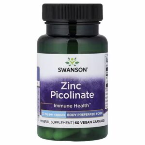 Swanson Zinc Picolinate 22mg (60 vegan caps)